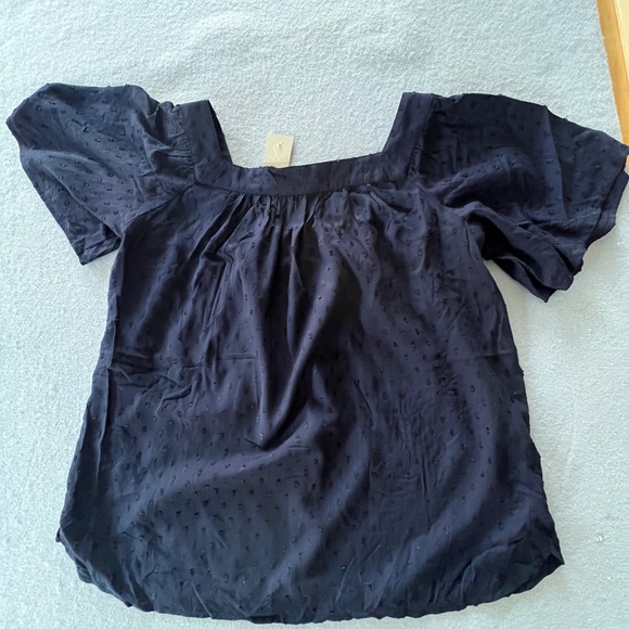 Loft Petite Navy Blouse with Polka Dots NWT - Picture 3 of 5